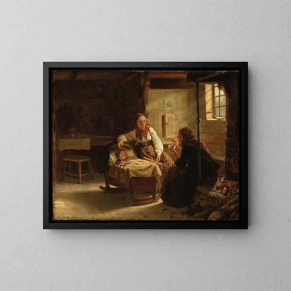 La Devineresse - Adolph Tidemand — gerahmtes Bild an der Wand