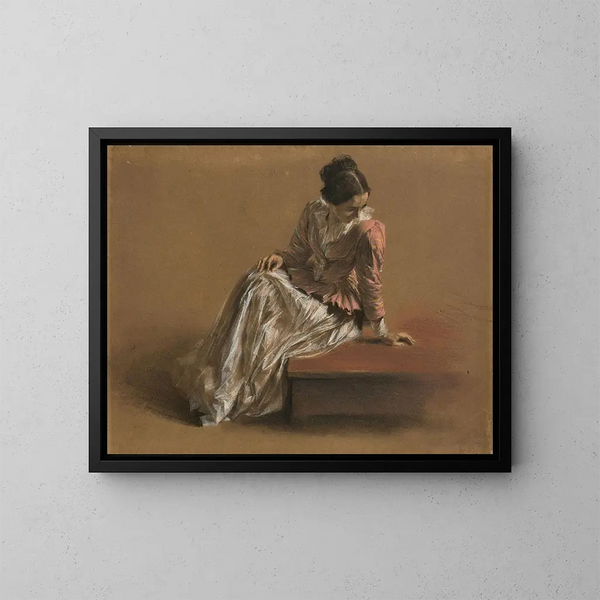 Émilie in roter Bluse - Adolph von Menzel — gerahmtes Bild an der Wand