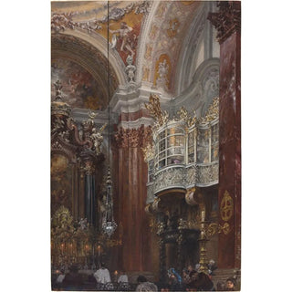 Adolph von Menzel - The Interior of the Jacobskirche at Innsbruck.webp