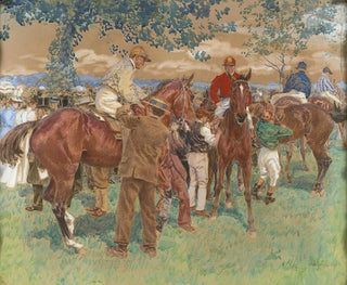 AdolpheGustave Binet - Le paddock avant le derby.webp