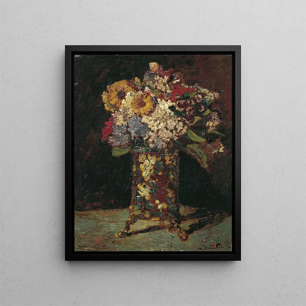 Blumenstillleben-Gemälde - Adolphe Monticelli — gerahmtes Bild an der Wand