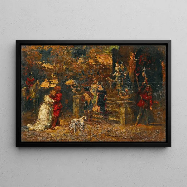L'adieu - Adolphe Monticelli — gerahmtes Bild an der Wand