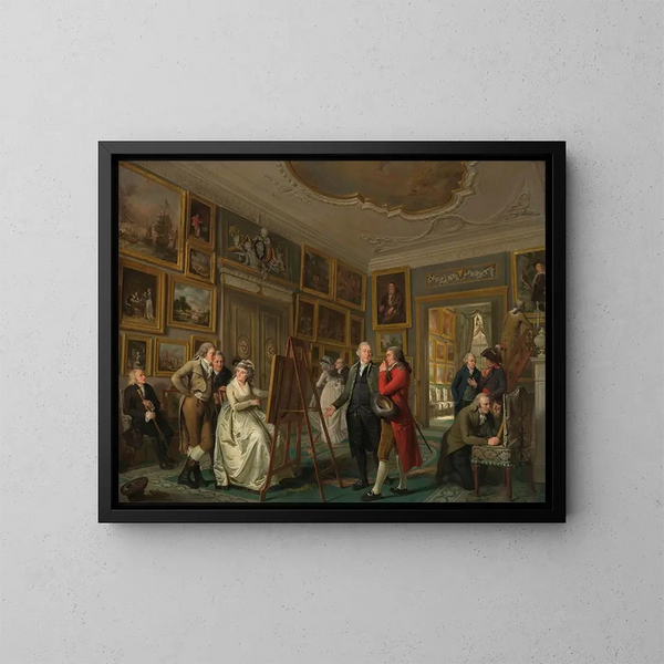 Die Kunstgalerie von Jan Gildemeester Jansz - Adriaan de Lelie — gerahmtes Bild an der Wand