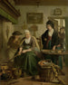 Frau macht Pfannkuchen - Adriaan de Lelie — Ansicht des Kunstwerks