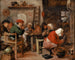 Frau, die Pfannkuchen zubereitet - Adriaen Brouwer — Ansicht des Kunstwerks