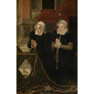 Adriaen Thomasz Key - Maria de Deckere Second Wife of Gillis de Smidt and Batrix one of their Daughters.webp