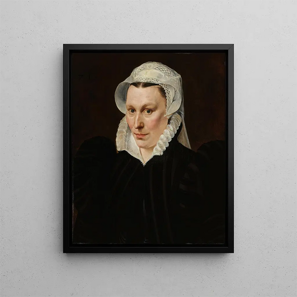 Portrait de Magdalena Plantin - Adriaen Thomasz Key — gerahmtes Bild an der Wand