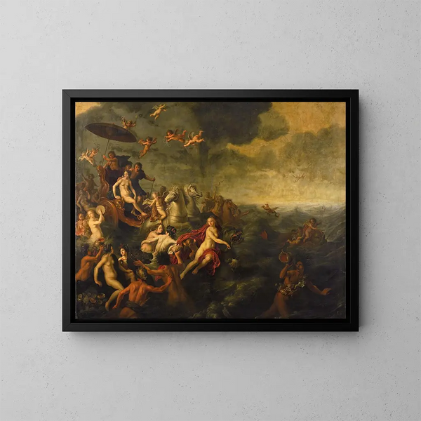 Galatée und Acis - Adriaen van Nieulandt — gerahmtes Bild an der Wand