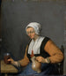 Eine Frau mit einem Bierkrug - Adriaen van Ostade — Ansicht des Kunstwerks