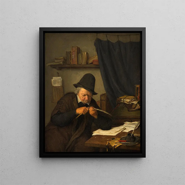 Anwalt in seinem Büro - Adriaen van Ostade — gerahmtes Bild an der Wand