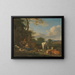Landschafts-Gemälde mit Hirten und ruhenden Tieren - Adriaen van de Velde — gerahmtes Bild an der Wand