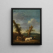 Landschaftsgemälde mit Schafen und einem schlafenden Hirten - Adriaen van de Velde — gerahmtes Bild an der Wand
