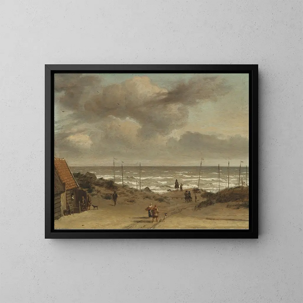 Ansicht der Dünen am Meer - Adriaen van de Velde — gerahmtes Bild an der Wand