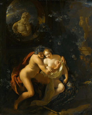 Adriaen van der Werff - A Couple Making Love in a Park Spied on by Children.webp