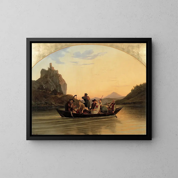 Traversée à Schreckenstein - Adrian Ludwig Richter — gerahmtes Bild an der Wand