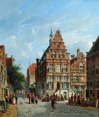 Adrianus Eversen - A View Of The City Hall Oudewater.webp
