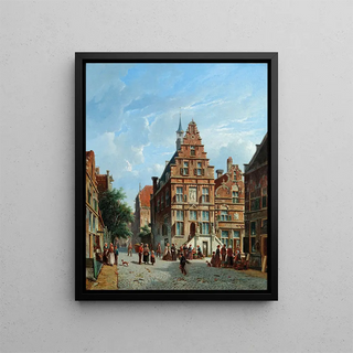 Adrianus Eversen - A View Of The City Hall Oudewater.webp