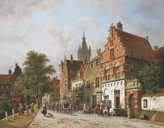 Adrianus Eversen - Delft With The Prinsenhof In The Distance.webp