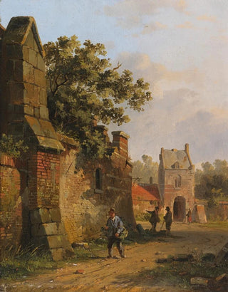 Adrianus Eversen - Figuren an einer Stadtmauer.webp