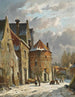 Personen in einer holländischen Straße im Winter - Adrianus Eversen — Ansicht des Kunstwerks