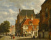 Figuren auf einer sonnigen Straße - Adrianus Eversen — Ansicht des Kunstwerks