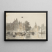 Stadtansicht mit Kanal - Adrianus Eversen — gerahmtes Bild an der Wand