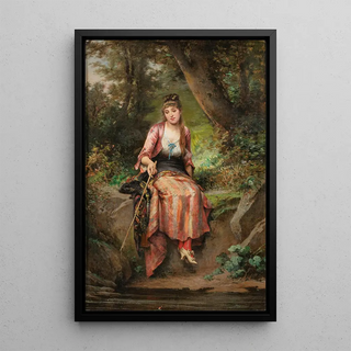 Adrien de Boucherville - A young woman fishing.webp