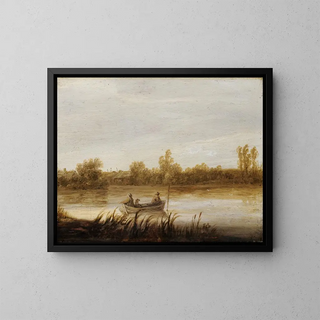Aelbert Cuyp - River Landscape With Fishermen In A Boat.webp