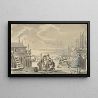 Aert Schouman - Gezicht op de bevroren Merwede bij Moerdijk.webp