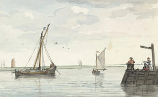 Aert Schouman - Het stenen vuurbaken en het havenhoofd van Durgerdam.webp