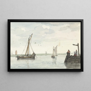 Aert Schouman - Het stenen vuurbaken en het havenhoofd van Durgerdam.webp