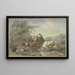von Bergers, die Wasser durchqueren, mit einer Kutsche, rechts eine Schäferin, die sich die Füße wascht, neben einer weißen Kuh - Aert Schouman — gerahmtes Bild an der Wand