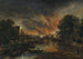 Landschaft bei Mondschein mit einem brennenden Dorf - Aert van der Neer — Ansicht des Kunstwerks
