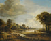 Ein Flusslandschaft mit Figuren und Vieh - Aert van der Neer — Ansicht des Kunstwerks