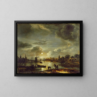 Aert van der Neer - Canal Scene by Moonlight.webp