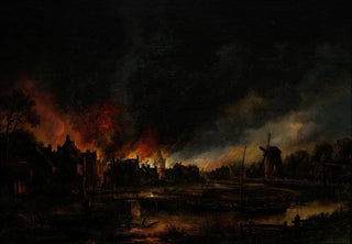 Aert van der Neer - Fire in a village at night.webp