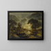 nächtliche Kanal-Landschaft mit Fischerbooten - Aert van der Neer — gerahmtes Bild an der Wand