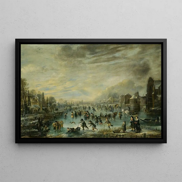 Aert van der Neer - Winter Landscape With Skaters.webp