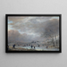 Winterlandschaft mit Schlittschuhläufern auf einem gefrorenen Fluss - Aert van der Neer — gerahmtes Bild an der Wand