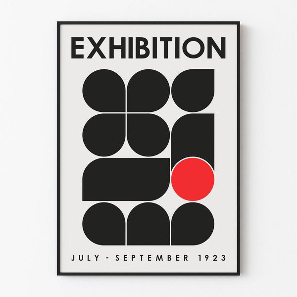 Affiche Bauhaus Noir et Rouge - Design 1923