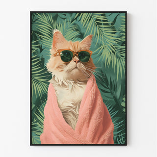 Affiche Chat Tropical