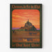 Vintage-Poster Mont-Saint-Michel – Sonnenuntergang und Kutschfahrt
