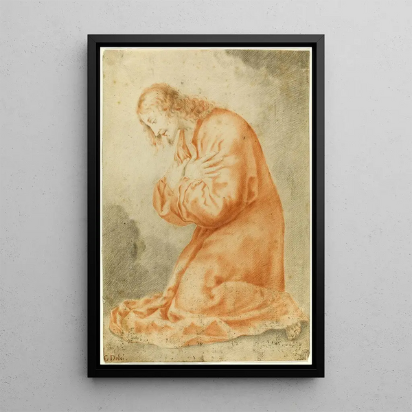 Christus kniend - Nach Carlo Dolci — gerahmtes Bild an der Wand