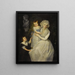 Portrait einer Dame mit ihren Kindern - Nach Thomas Gainsborough — gerahmtes Bild an der Wand