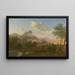 Klassisches Landschaftsgemälde mit Aquädukt und Burg - Agathon du Petitbois — gerahmtes Bild an der Wand