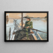 Eine Dame in Grün mit einem aufwändigen Hut in einem Boot - Agnes Stamer — gerahmtes Bild an der Wand