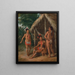 Eine karibische Familie aus den Leeward-Inseln vor einer Hütte - Agostino Brunias — gerahmtes Bild an der Wand
