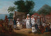 Märkte aus Flachs mit einem Flachstisch und einer Gemüsehändlerin in den Antillen - Agostino Brunias — Ansicht des Kunstwerks