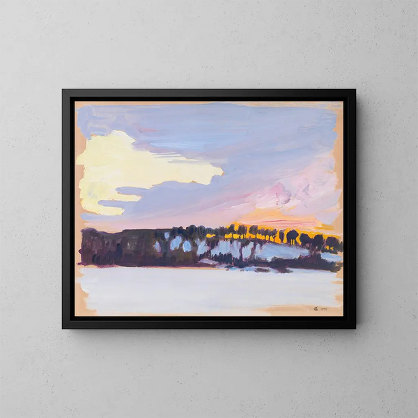 Landschaft des Abends - Akseli Gallen-Kallela — gerahmtes Bild an der Wand
