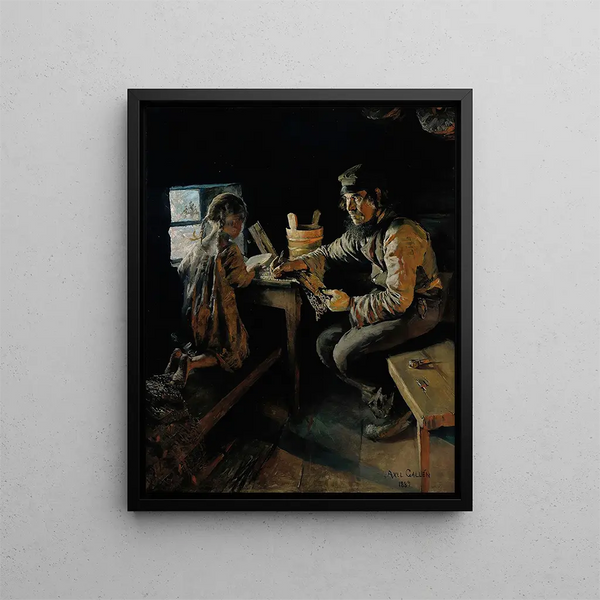 Erste Lektion - Akseli Gallen-Kallela — gerahmtes Bild an der Wand